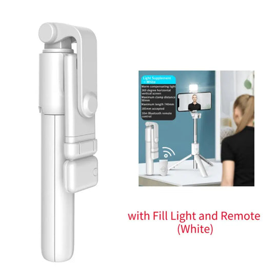 Bluetooth Selfie Stick Tripod with Fill Light &amp; Remote
