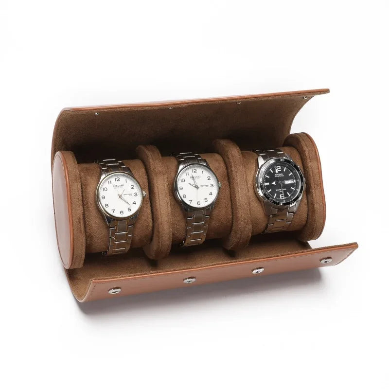 Leather Watch Roll Travel Storage Case