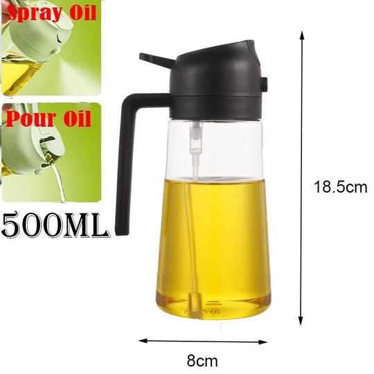 2-in-1 Oil Sprayer &amp; Pour Dispenser Bottle 500ml