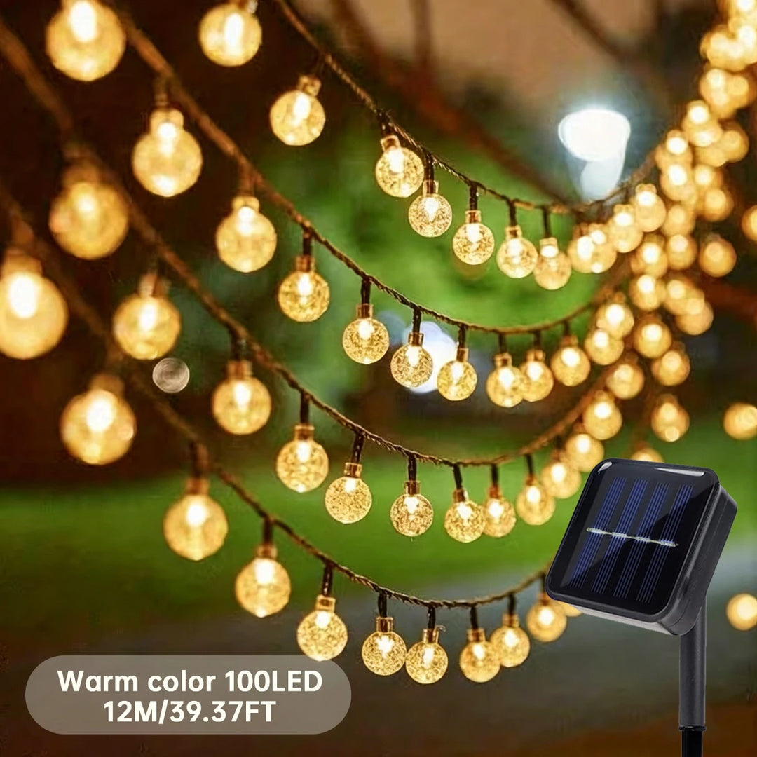 Solar Bubble Globe String Lights 100 LED 39.37FT