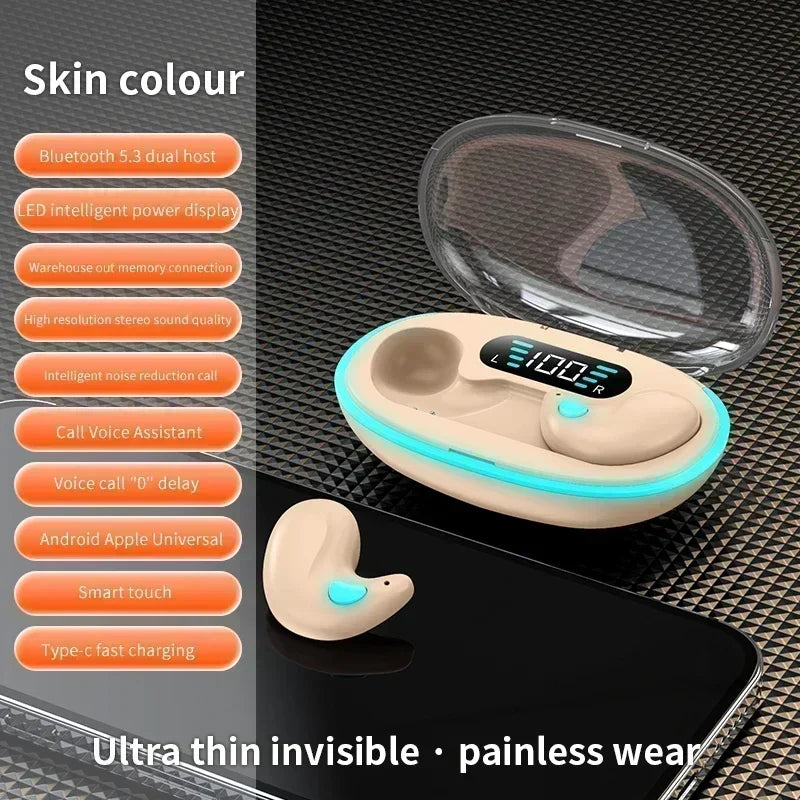 Mini Bluetooth 5.3 Wireless Sleep Earbuds with Charging Case