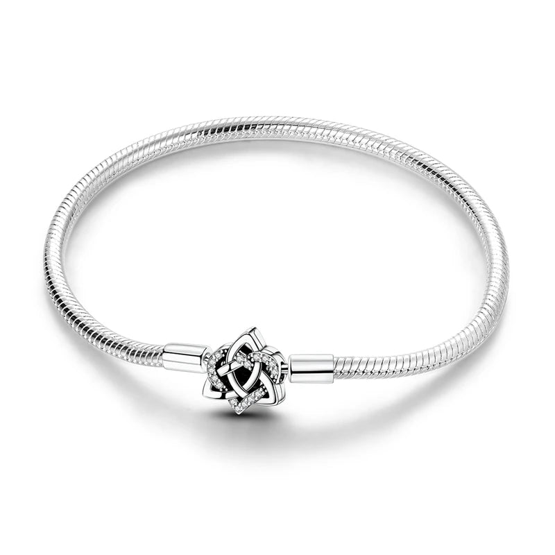925 Sterling Silver Gold-Plated Heart Charm Bracelet