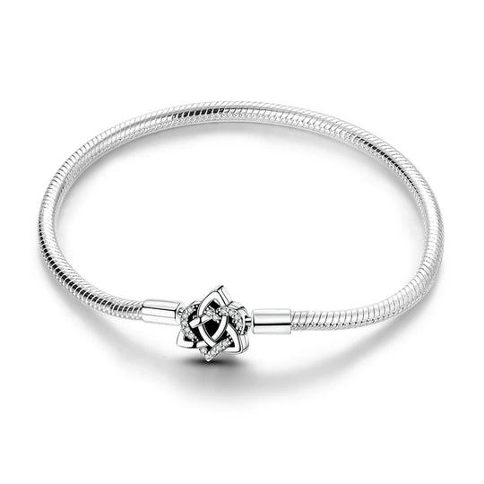 925 Sterling Silver Gold-Plated Heart Charm Bracelet