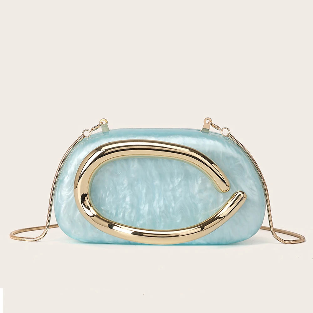 Luxury Acrylic Box Clutch Evening Crossbody Bag