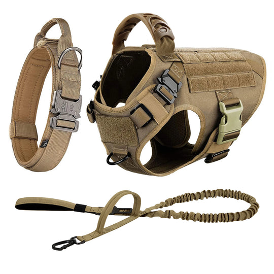 Large Dog Tactical Harness - Collar &amp; Leash Set