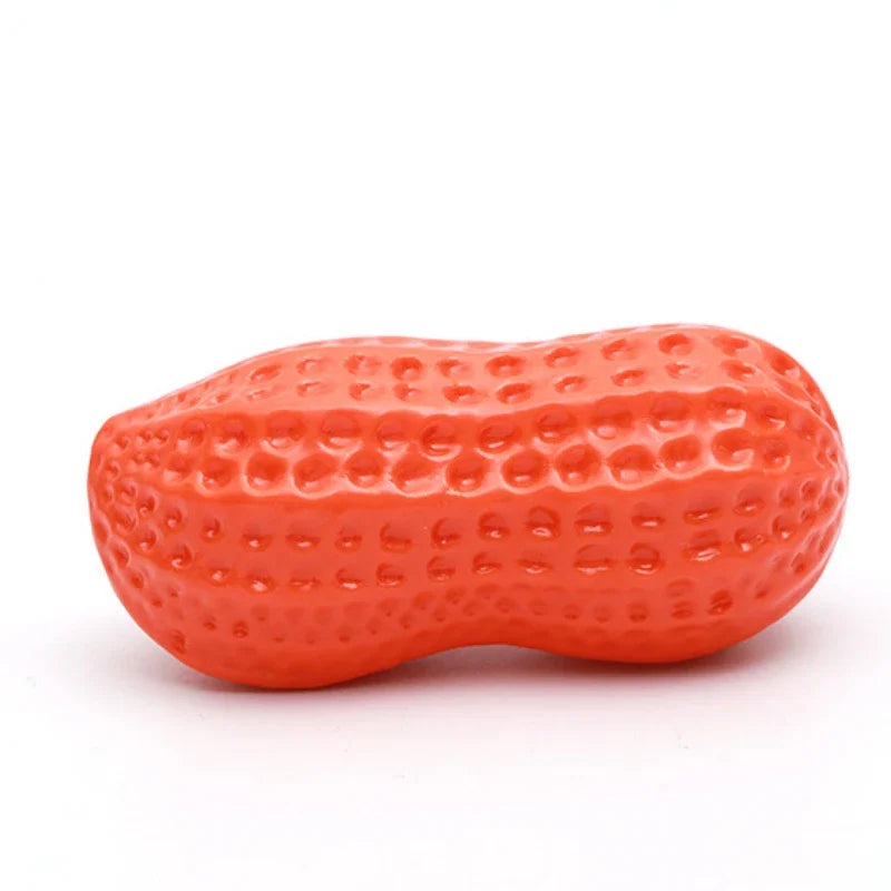 Peanut Shaped TPR Dog Chew Toy with Squeaker
