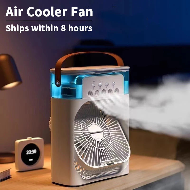 3-in-1 Portable Air Cooler Fan with Humidifier &amp; LED Light