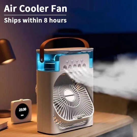 3-in-1 Portable Air Cooler Fan with Humidifier &amp; LED Light