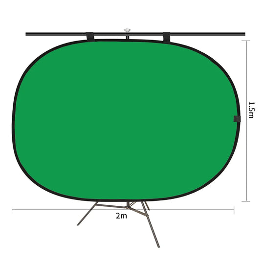 2-in-1 Foldable Green &amp; Blue Photography Backdrop