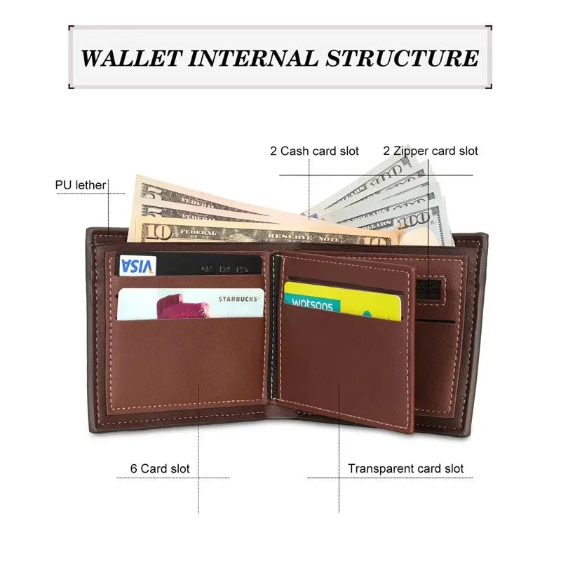 Personalized Engraved PU Leather Bifold Wallet