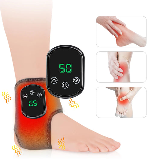 Electric Heated Ankle Massager Wrap with Heat &amp; Vibration
