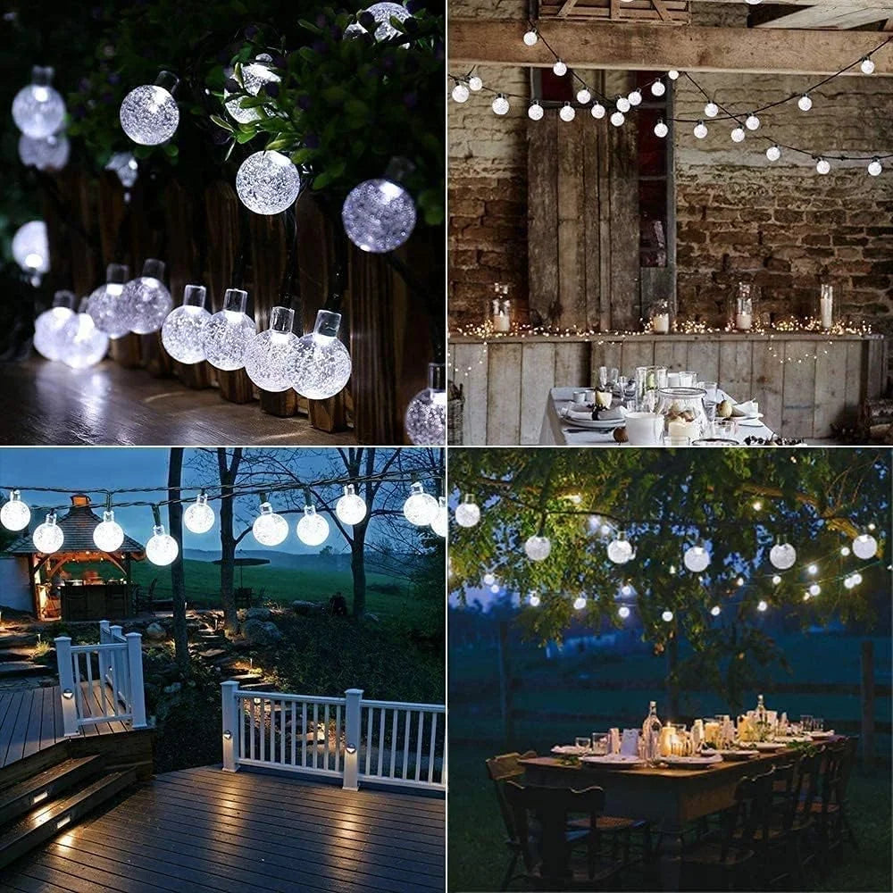 Solar Bubble Globe String Lights 100 LED 39.37FT