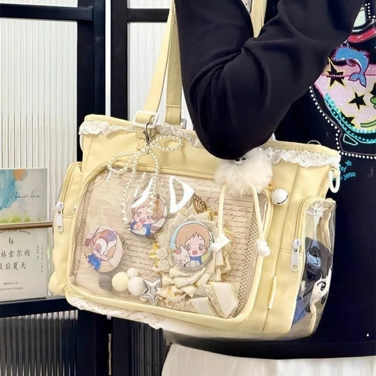 Anime Ita Tote Bag with Clear Display Pocket