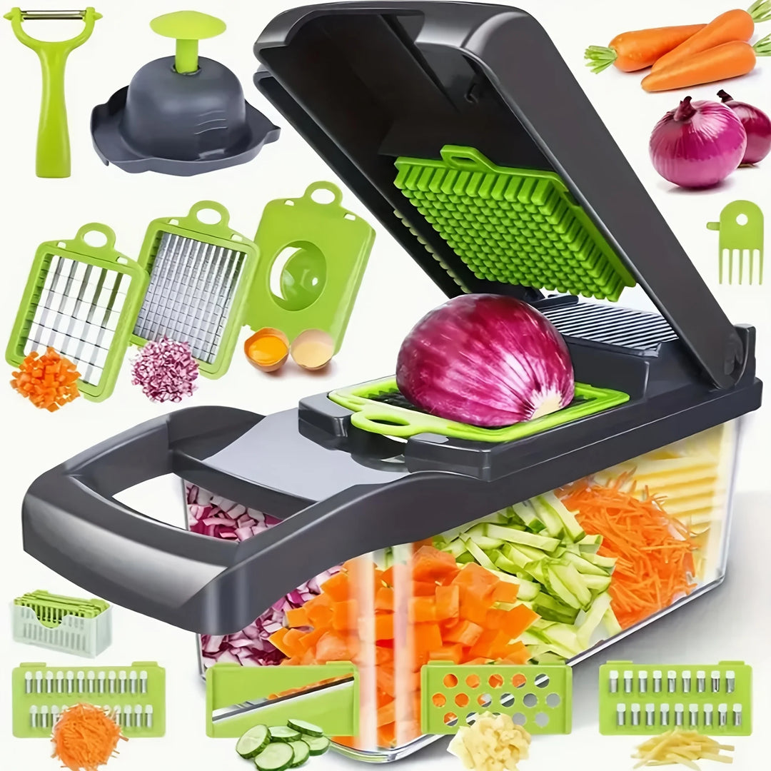 16-in-1 Manual Vegetable Chopper with Storage Container