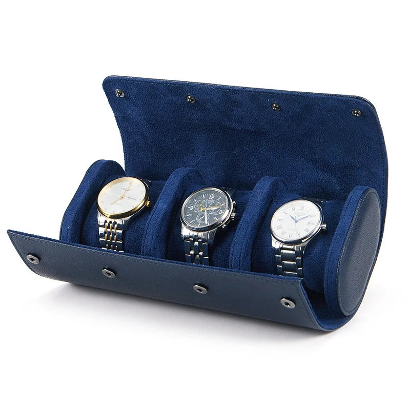 Leather Watch Roll Travel Storage Case