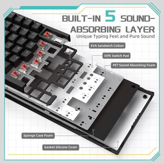 AJAZZ AK820 Wired 75% Hot-Swappable Mechanical Keyboard