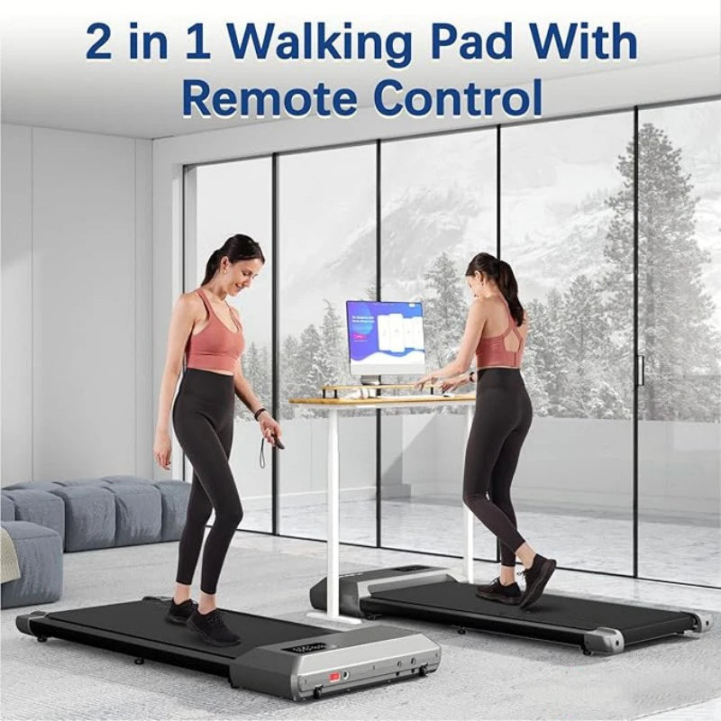 2-in-1 Walking Pad Treadmill with Bluetooth &amp; Remote