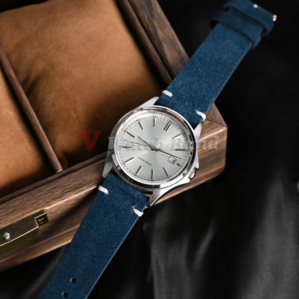 Quick Release Suede Leather Watch Band for Traditional Watches