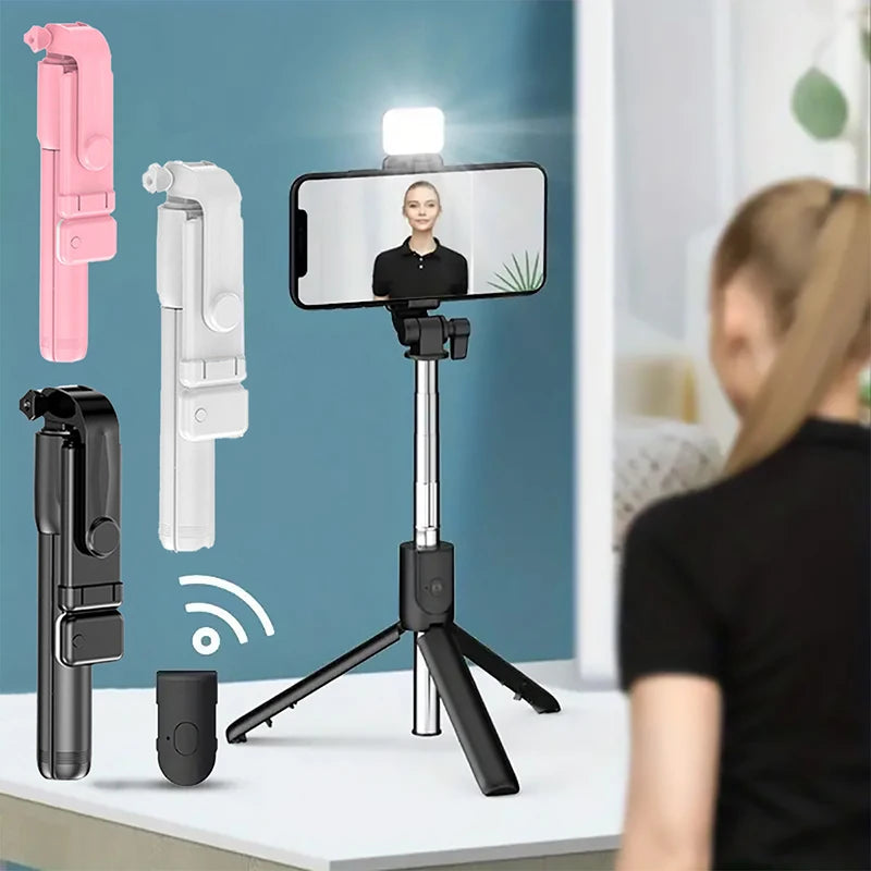 Bluetooth Selfie Stick Tripod with Fill Light &amp; Remote