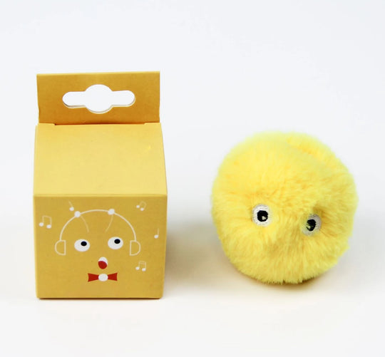 Interactive Plush Cat Toy Ball with Animal Sounds &amp; Catnip Pocket