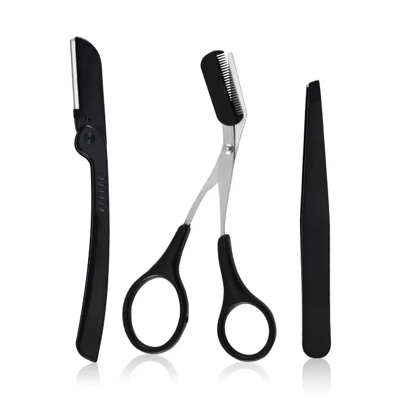 3-Piece Stainless Steel Eyebrow Grooming Kit
