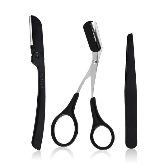 3-Piece Stainless Steel Eyebrow Grooming Kit