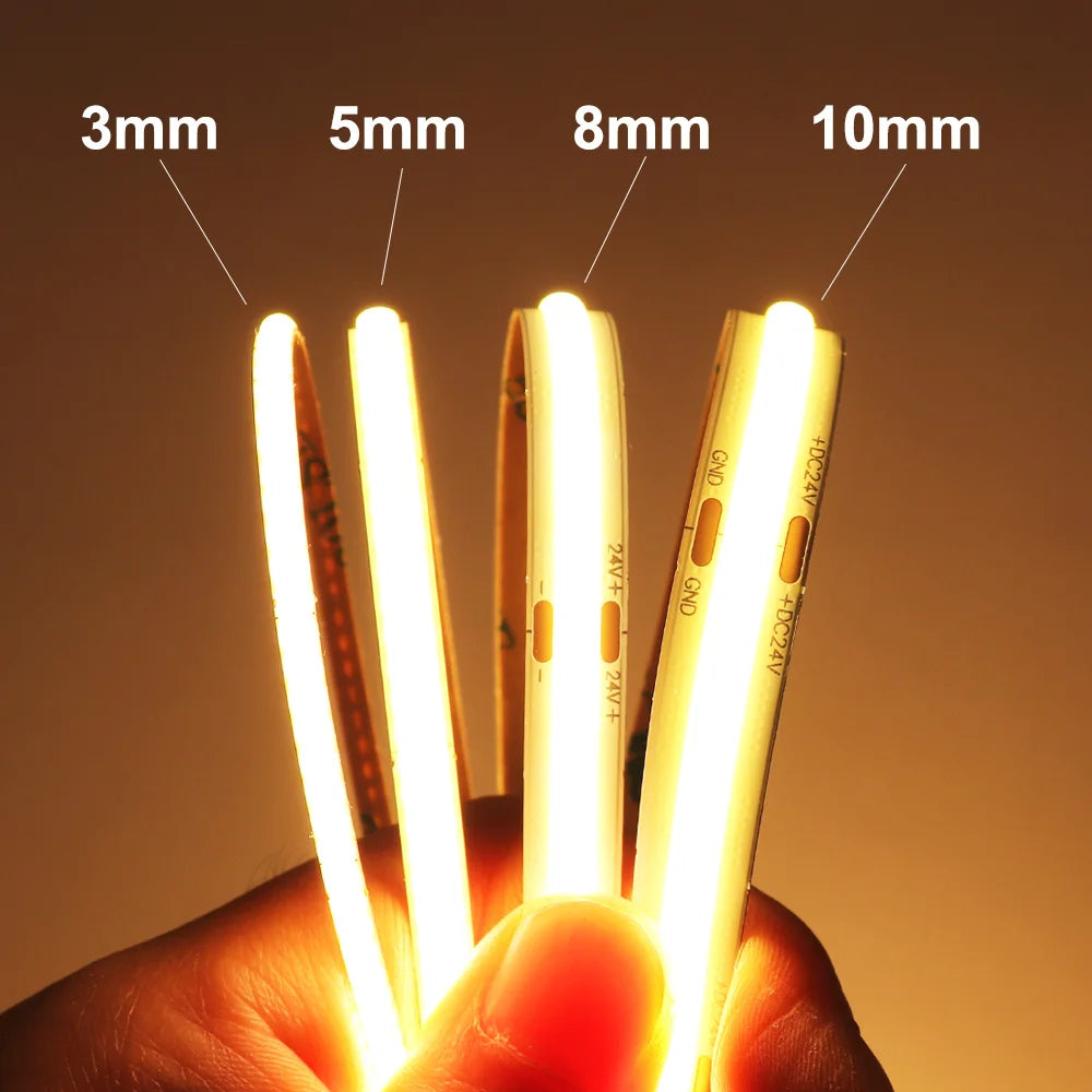 COB LED Strip Light 12V/24V Flexible Tape Light
