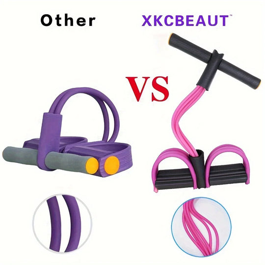 6-Tube Resistance Band with Foot Pedals &amp; Foam Handles