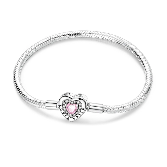 925 Sterling Silver Gold-Plated Heart Charm Bracelet