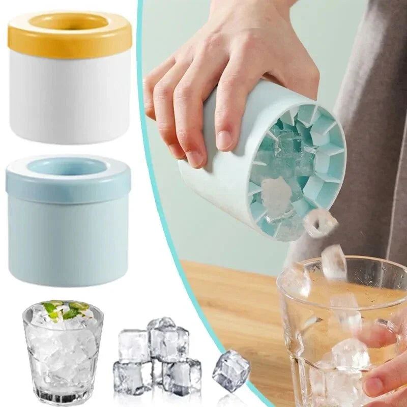 Silicone Ice Cube Mold with Easy-Pour Bucket