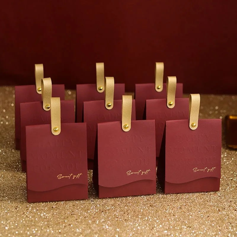 Portable Paperboard Wedding Favor Gift Box with Handle