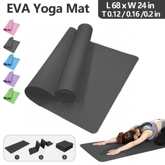 Foldable EVA Yoga Mat for Yoga, Pilates &amp; Floor Exercise