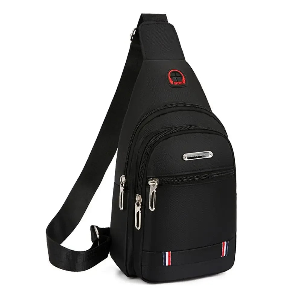 Oxford Crossbody Sling Bag with USB Port &amp; 3 Zip Pockets