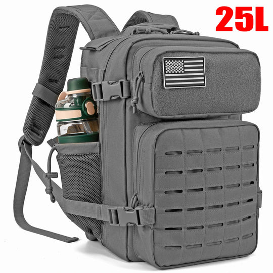 25L Tactical MOLLE Backpack with Dual Bottle Holders