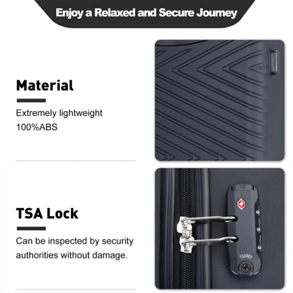 4-Piece ABS Hardside Luggage Set with TSA Lock &amp; Spinner Wheels