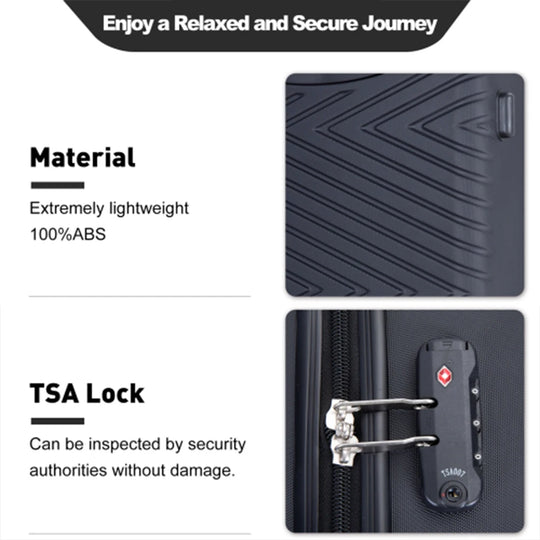 4-Piece ABS Hardside Luggage Set with TSA Lock &amp; Spinner Wheels