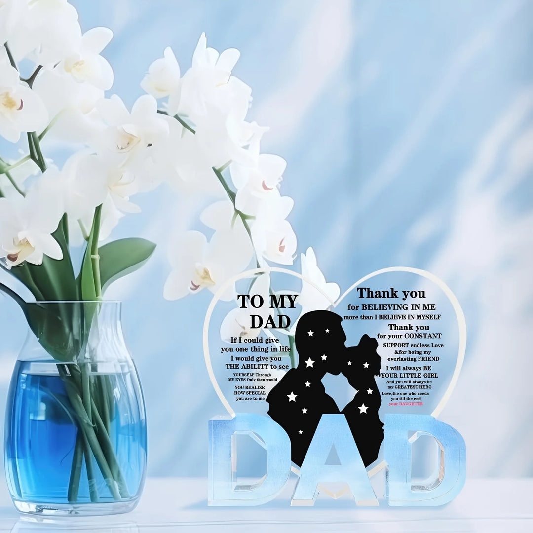 Dad Acrylic Heart Plaque Gift from Daughter