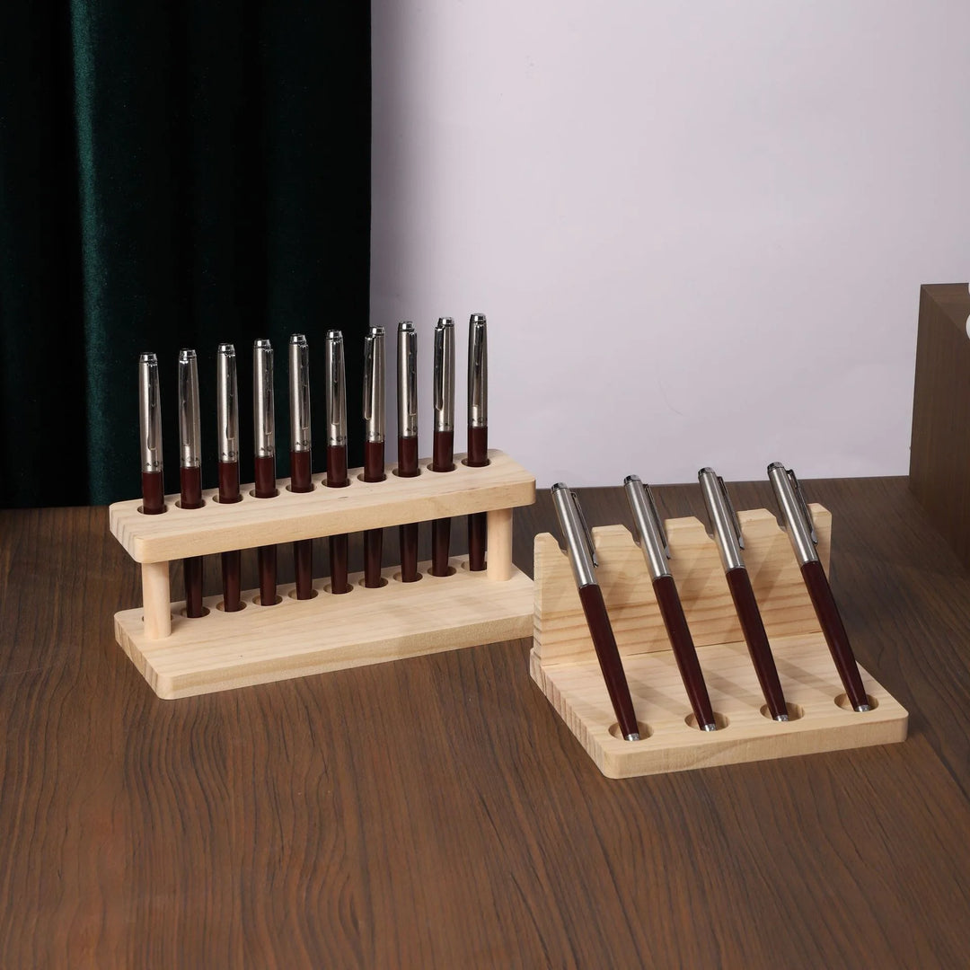 Walnut Wood Desk Organizer Pen Holder &amp; Phone Stand
