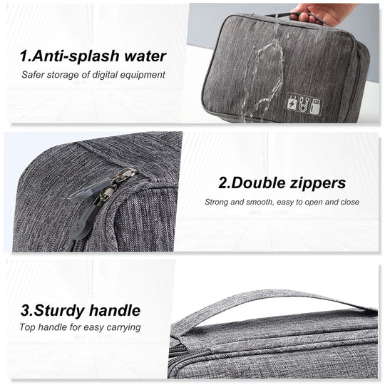 Travel Electronics Organizer Case for Cables &amp; Chargers