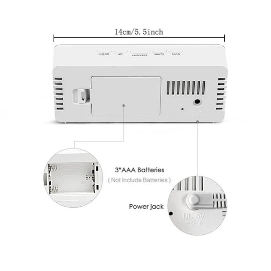 LED Digital Alarm Clock with Temperature Display