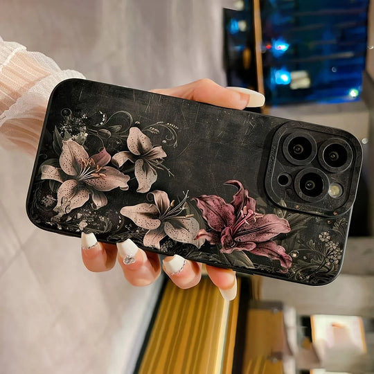 Luxury Floral TPU Phone Case for iPhone 13–17 Pro Max