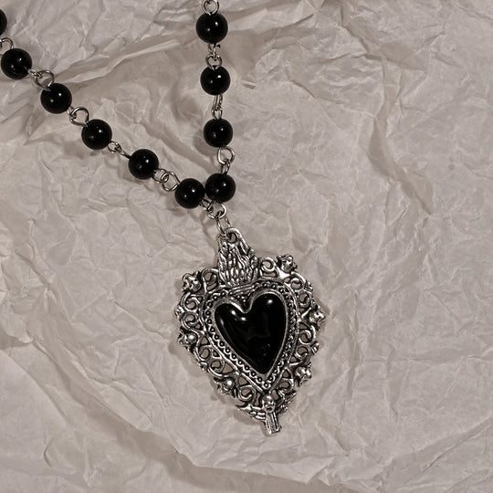 Y2K Cross &amp; Heart Pendant Necklace Set for Women