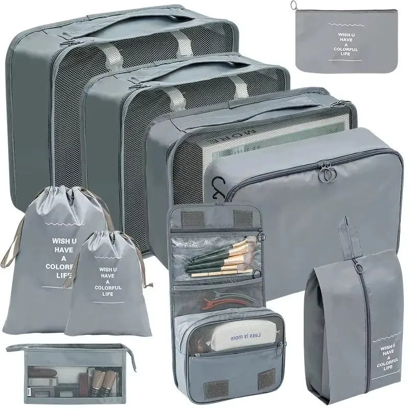 10-Piece Travel Packing Cubes Set with Shoe &amp; Toiletry Bags