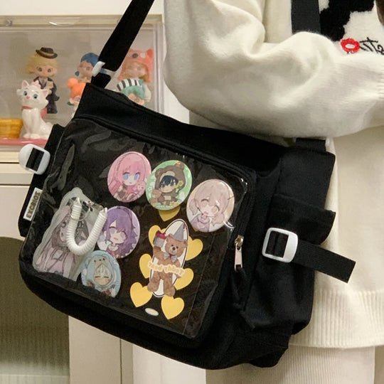 Japanese Style Ita Messenger Bag with Clear Display Window
