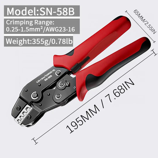 SN-58B Ratcheting Crimping Tool for Open Barrel Terminals