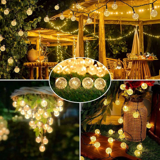 Solar Bubble Globe String Lights 100 LED 39.37FT