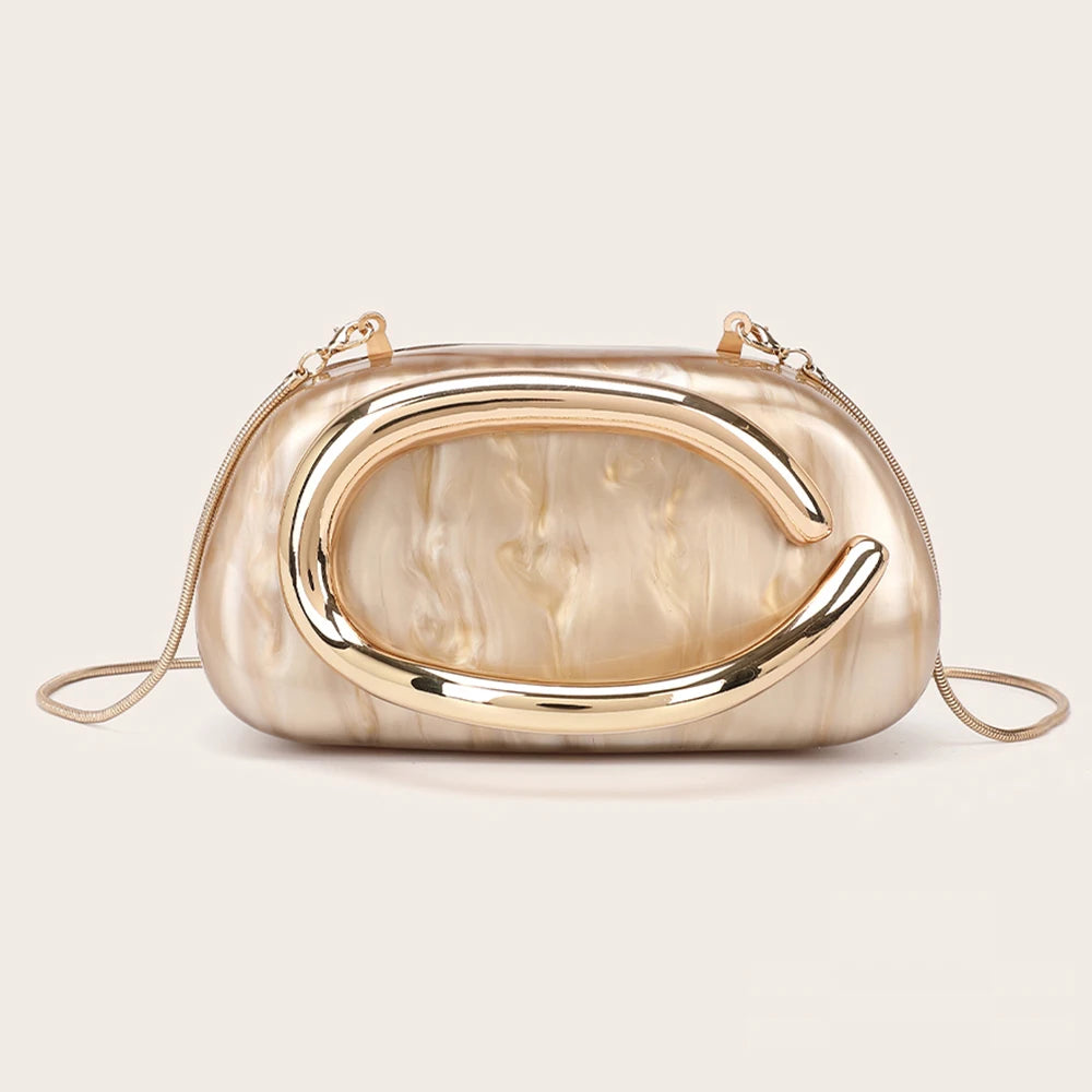 Luxury Acrylic Box Clutch Evening Crossbody Bag