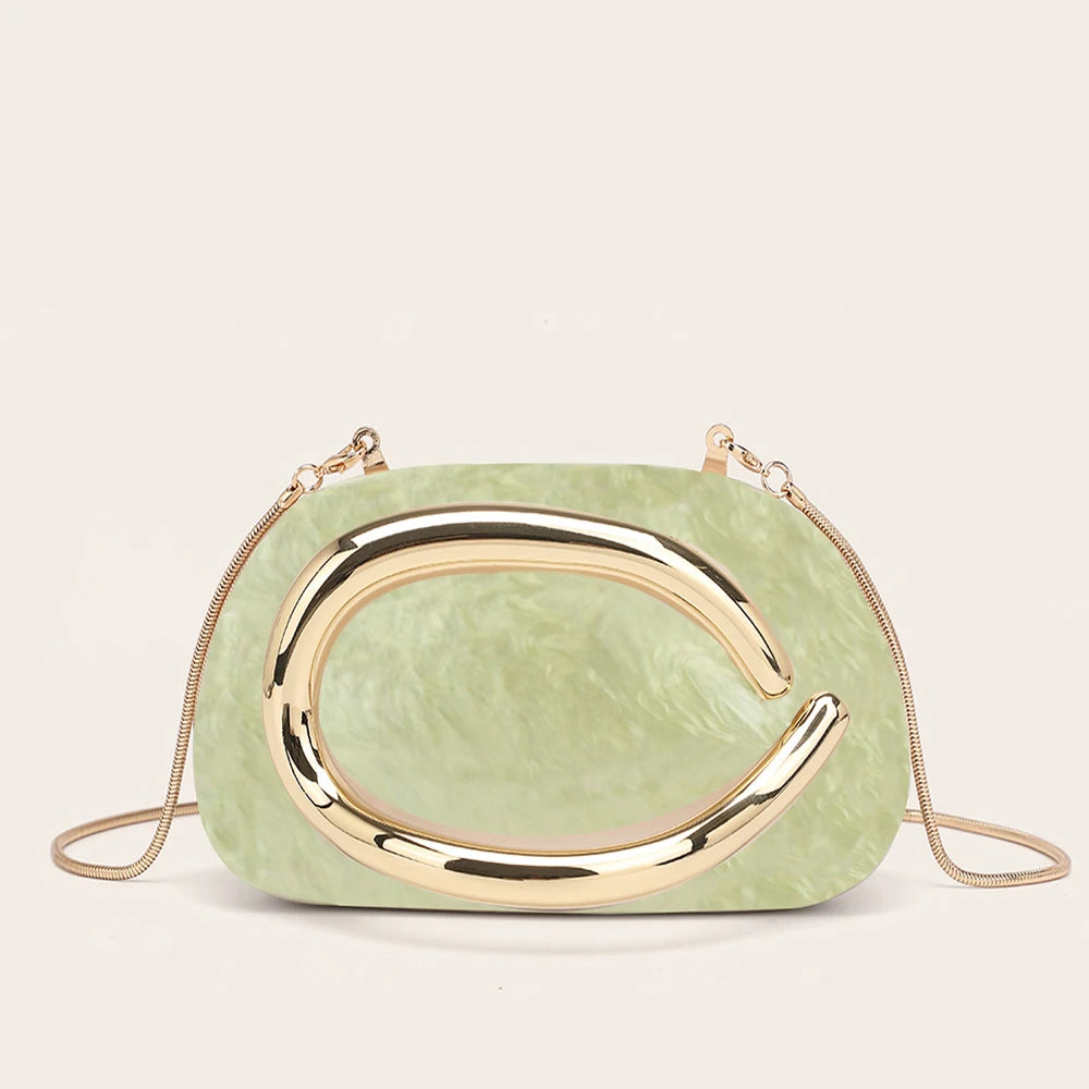 Luxury Acrylic Box Clutch Evening Crossbody Bag