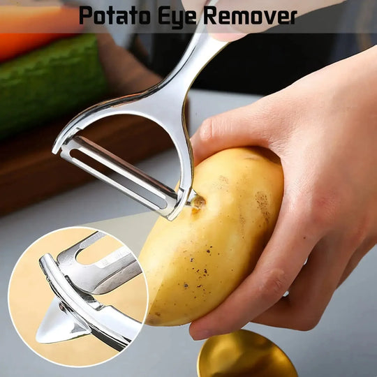 Stainless Steel Swivel Vegetable Peeler with Potato Eye Remover
