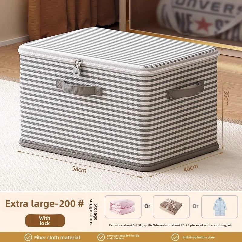 Lockable Foldable Storage Box with Zipper